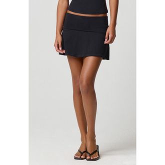 Florence By Mills Cotton Blend Fold Over Skort in Black at Nordstrom, Size Xx-Small