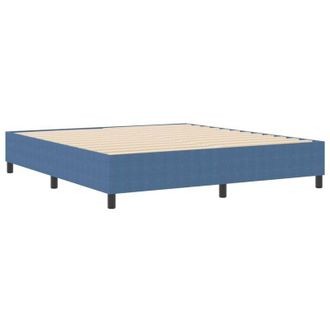 vidaXL Cama Tipo Box Spring Azul 180 X 200 Cm Telas De Pana Vidaxl