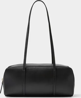 Mansur Gavriel Womens Filo ebony pebbled leather shoulder bag