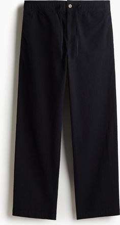 H&M Seersucker-Hose in Relaxed Fit - Blue