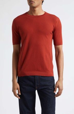 John Smedley Park Cotton Piqu&eacute; T-Shirt in Roobois at Nordstrom, Size Xx-Large