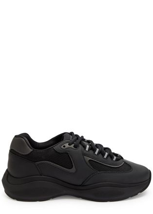Cleens Podium Panelled Mesh Sneakers - Black - 44 (IT44 / UK10)