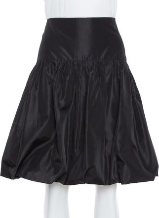 Emporio Armani Black Taffeta Gathered Short Skirt
