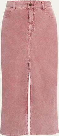 Isabel Marant Odalie Straight Corduroy Midi Skirt