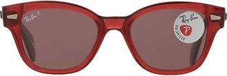 Ray-Ban Polarized Dark Violet Square Unisex Sunglasses RB0880S 6639AF 49