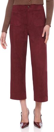 Bagatelle Patch Pocket Faux Leather Crop Wide Leg Pants in Port at Nordstrom, Size 12