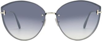 Tom Ford Evangeline Smoke Mirror Cat Eye Ladies Sunglasses FT1106 16C 63