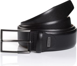 Monti Lederg&uuml;rtel MONTI BORDEAUX, Herren, Gr. 11,5, schwarz, Rindsleder, G&uuml;rtel Lederg&uuml;rtel, leicht matt, elegant, mit Logo