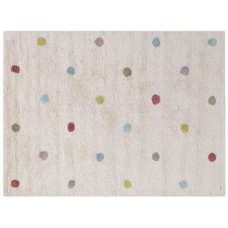 Miliboo Tappeto bambino in cotone beige motivo poid multicolore 100 x 150 cm DADA