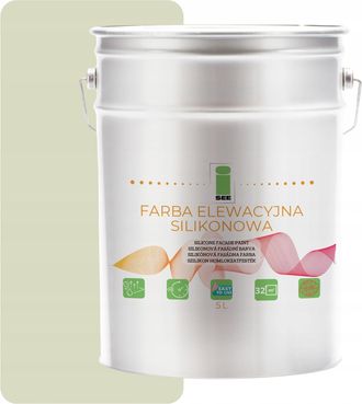 OEM Pintura De Silicona Para Fachadas, Blanca, Verde Claro, 5 L + Antialgas