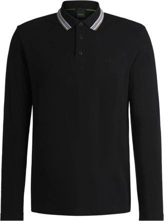 BOSS Cotton-piqu&eacute; polo shirt with contrast logo