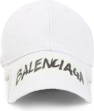 Balenciaga White Logo Baseball Hat