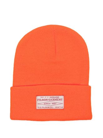 Filson logo-patch beanie - men - Acrylic - One Size - Orange