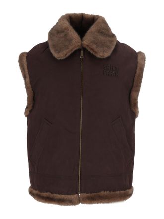 MC2 Saint Barth Hesketh Dark Brown Faux Shearling Gilet