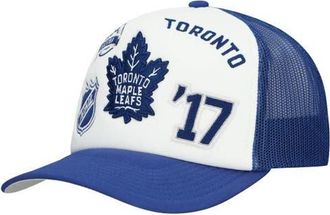 Mitchell & Ness Mens Mitchell & Ness White/Blue Toronto Maple Leafs Gridlock Trucker Adjustable Hat at Nordstrom