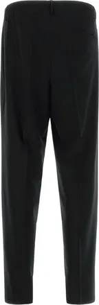 Cellar Door Mens Black Stretch Jersey Wide-Leg Ezio Pant Nero Pantaloni Trousers