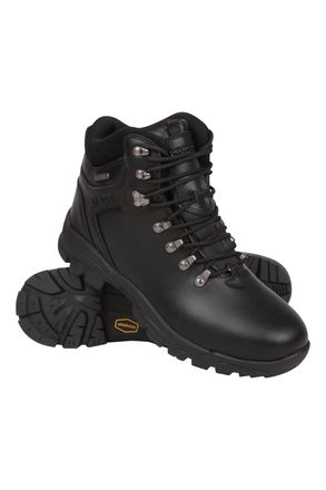 Mountain Warehouse Latitude II Extreme Mens Leather Boots Waterproof Hiking Shoes Black