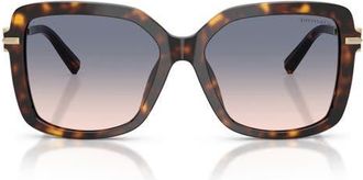 Tiffany & Co. 55mm Square Sunglasses in Havana /Brown Gradient Blue at Nordstrom