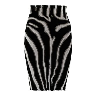 Balmain Pencil Skirts, female, Multicolor, M, Zebra-print velvet pencil skirt