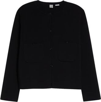 Toteme Classic Compact Knit Cardigan in Black at Nordstrom, Size X-Small