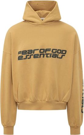 Fear of God Cropped Relaxed Hoodie - Heren - Hoodies - Geel - S - Katoen - Hoodies & sweatvesten