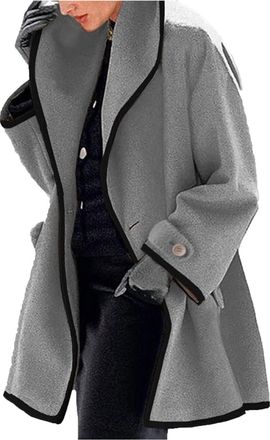 Generic Womens Breathable Jackets Ladies Casual Coats Winter Sleeve Womens Long Open Casual Ladies Coat Trench Warm Long Color Jacket Slim Wool Cardigan Overc