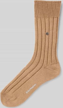Burlington Socken mit Label-Print in Taupe, Größe 40-46