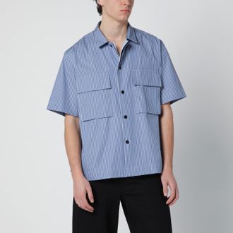 sacai Camicia azzurra a righe in cotone