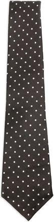 Kiton polka-dot tie - Brown