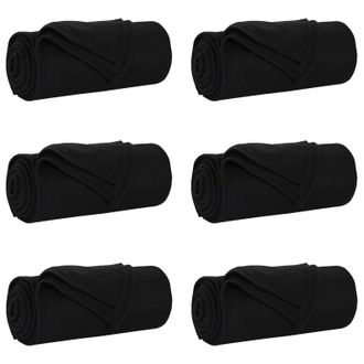 vidaXL Mantitas De Sof&aacute; 6 Pcs Negro 170 X 130 Cm Lana Vidaxl