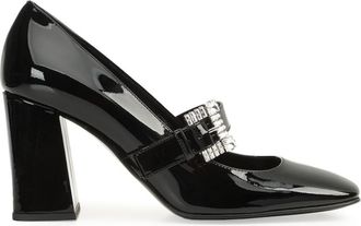 Sergio Rossi Sr Twenty buckle pumps - women - Leather/Goat Skin/Patent Leather - 36.5 - Black