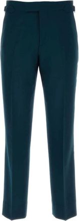 Vivienne Westwood Petrolblauwe wollen Sang broek - Heren - Chinos - Blauw - M - Wol - Broeken