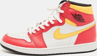 Air Jordan s Multicolor Leather Jordan 1 Retro High Og Light Fusion Red Sneakers