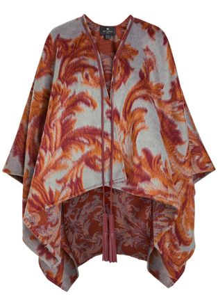 Etro Paisley-jacquard Brushed Wool-blend Cape - Multi Print - One Size