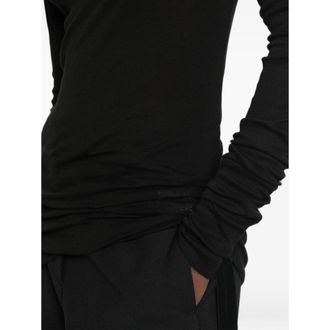Rick Owens Ruched Organic Cotton T-Shirt - Black
