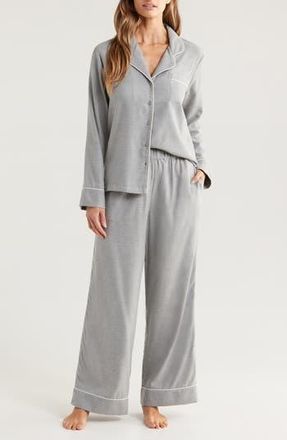 Nordstrom Cozy Cotton Blend Flannel Pajamas in Grey Heather at Nordstrom Rack, Size X-Large