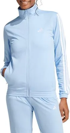 adidas 3-Stripes Tricot Track Jacket in Glow Blue/White at Nordstrom Rack, Size X-Large