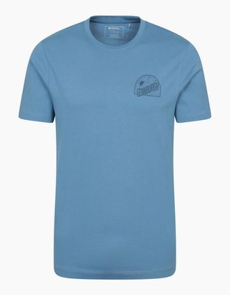 Mountain Warehouse Mens Mountain Warehouse Mens Edinburgh Text Short-Sleeved T-Shirt - Blue - Size: 42