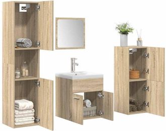 vidaXL vidaXL Set Mobili da Bagno 5 pz Rovere Sonoma in Legno Multistrato