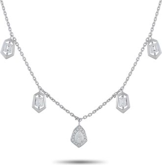 Luxury Bazaar 18K White Gold 1.37ct Diamond Necklace ANK-19828