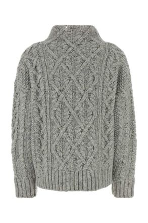 Jil Sander Womens Grey Wool Sweater 111 Exterior: Virgin Maglieria