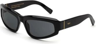 Retro Superfuture Zwarte Motor Zonnebrillen Collectie - unisex - Zonnebrillen - Zwart - 61 MM - Accessoires