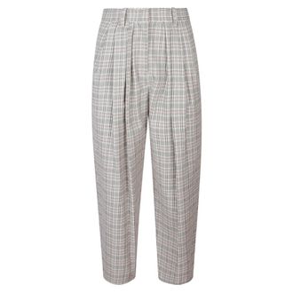 Isabel Marant Geplooide broek met ruitpatroon - Dames - Broeken - Veelkleurig - XS - Broeken