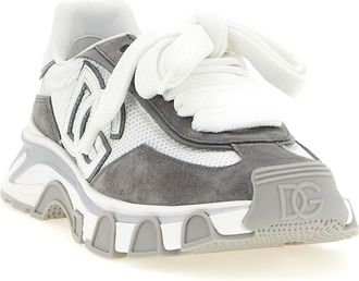 Dolce & Gabbana Womens Gray Polyester Athletic Sneakers