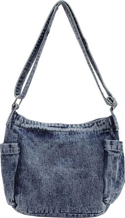 Generic Womens Denim Shoulder Bag with Zipper, Hobo Tote Bag, Multi-Layer Storage, Suitable for Daily Shopping, Work Commutes, Weekend Errands (dark blue,27 *