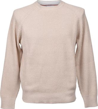 Brunello Cucinelli Rope English Rib Crew Neck Sweater, Brand Size 50 (US Size 40)