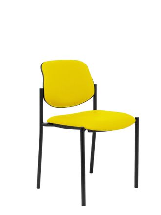Piqueras y Crespo Silla Fija Styl Similpiel Amarillo Chasis Negro