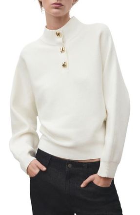 Mango Uptown Polo Sweater in Ecru at Nordstrom, Size X-Small