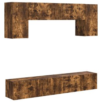 vidaXL Conjunto De Mueble De Tv 4 Pcs Roble Ahumado Vidaxl
