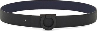 Ferragamo Gancini leather belt - men - CALFSKIN - 100 - Black